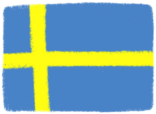 Sweden Flag Crayon Hand Drawing